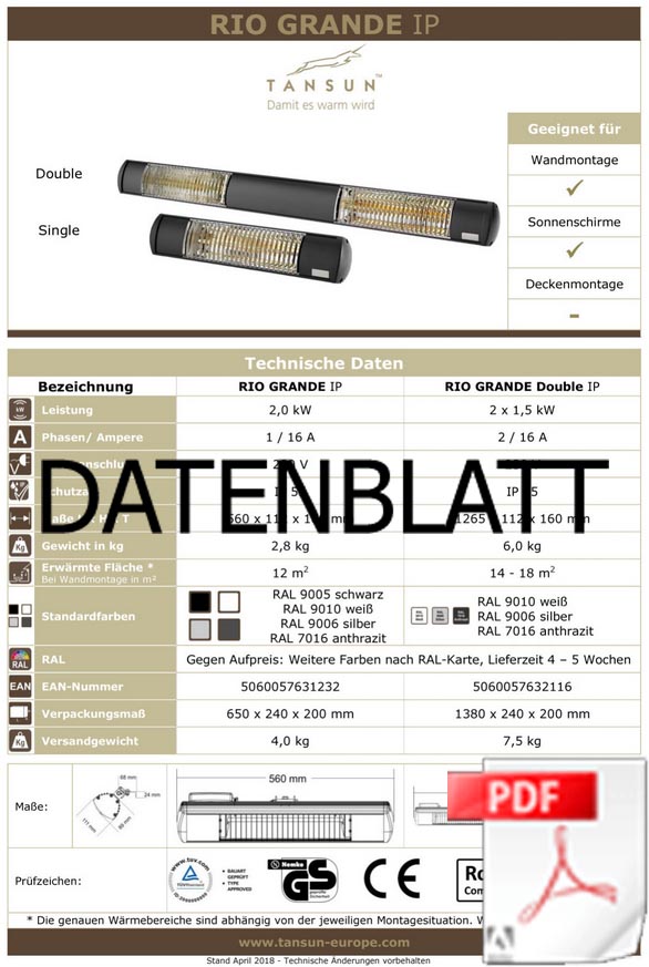 Datenblatt TANSUN Rio Grande