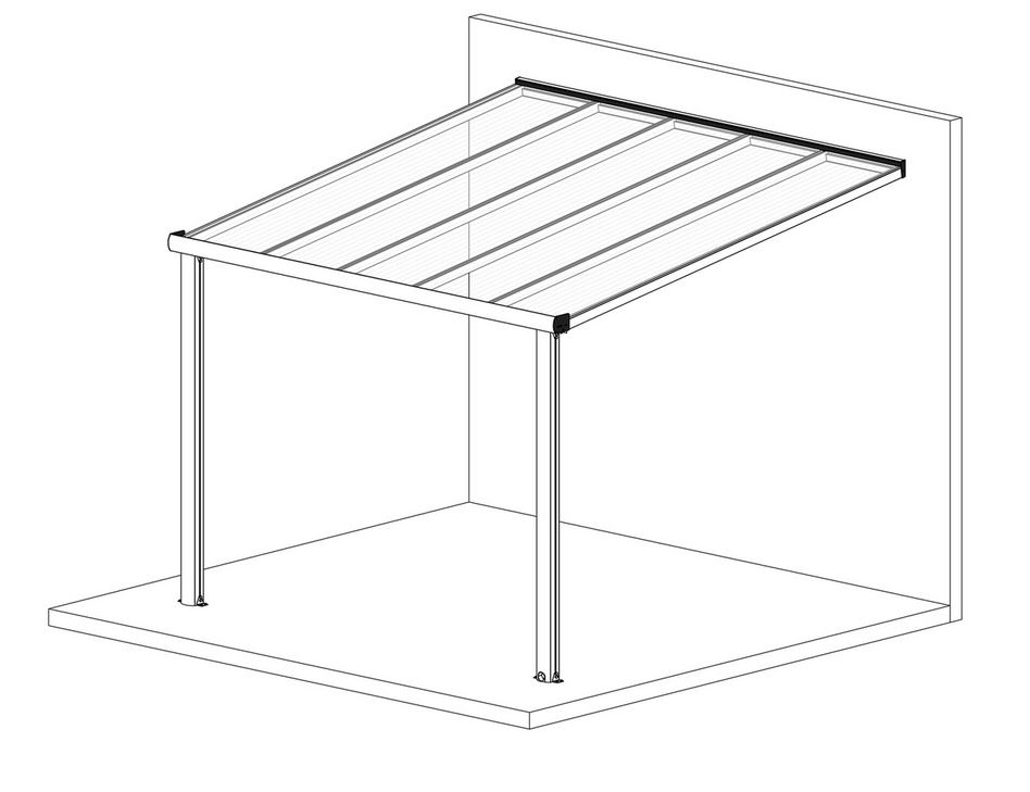 Technische Zeichung Terrassendach Pure