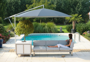 MEZZO | Ø-250cm | Sonderausstattung mit Höhenverstellung MH  | 580 weiß, gelb/grau