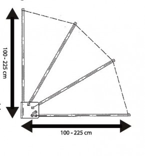 Wandklappschirm | 225 cm | Turquoise | Silber