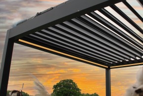 Lamellendach Siena | Wandmontage 3m x 3m 